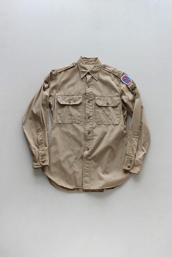 40s US Army Poplin Khaki Shirt (14 1/2 X 33)