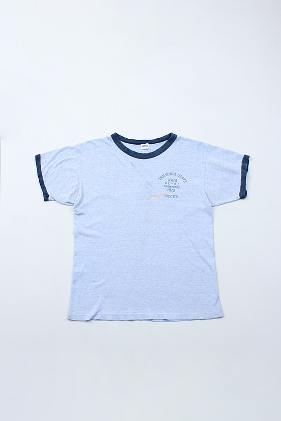 70s Blue-bar Champion Ringer t-Shirt (L)