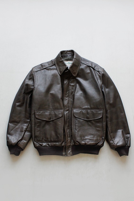 1980s LLBEAN Type A-2 Leather Jacket , Made In USA (M, us 42)