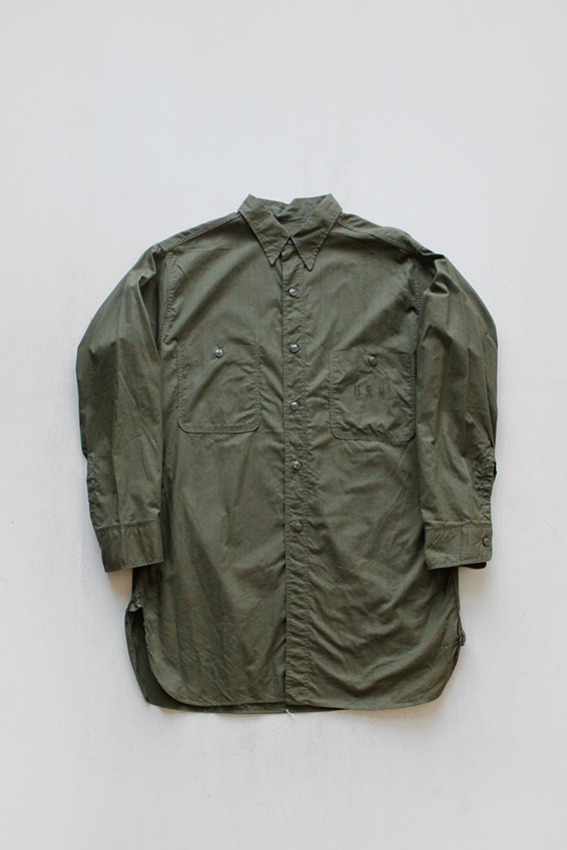 WW2 1940s US NAVY N-3 Poplin Shirt (16)