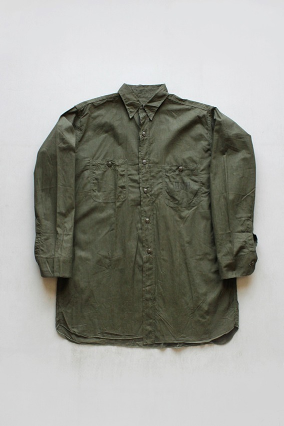 WW2 1940s US NAVY N-3 Poplin Shirt (16 1/2)