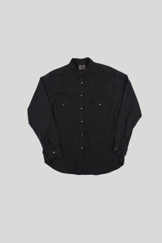 Pigment Dyed Black Western Shirt (XL)