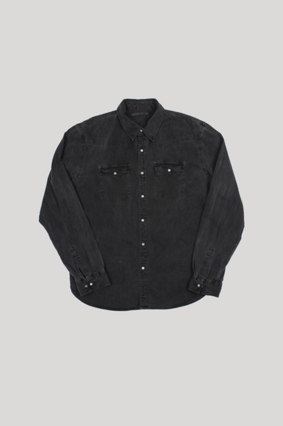 Pigment Dyed Black Western Shirt (2XL)