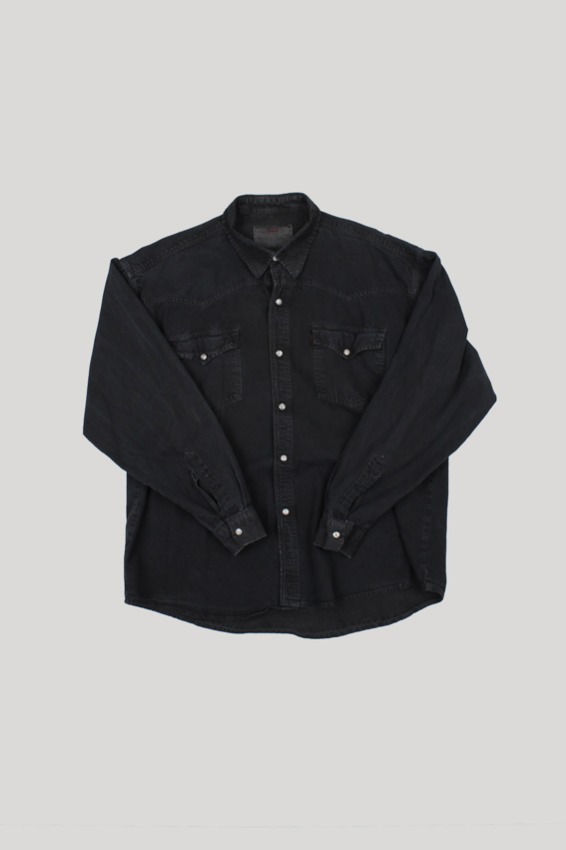 Pigment Dyed Black Western Shirt (XL)