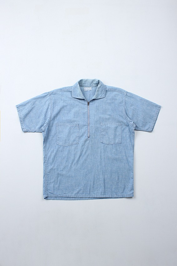 60s Half Zip Chambray Shirt (95)