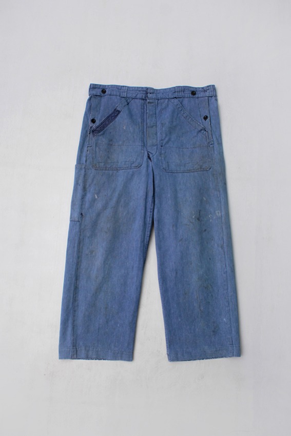 60s French Selvage Denim Work Pants (W36)