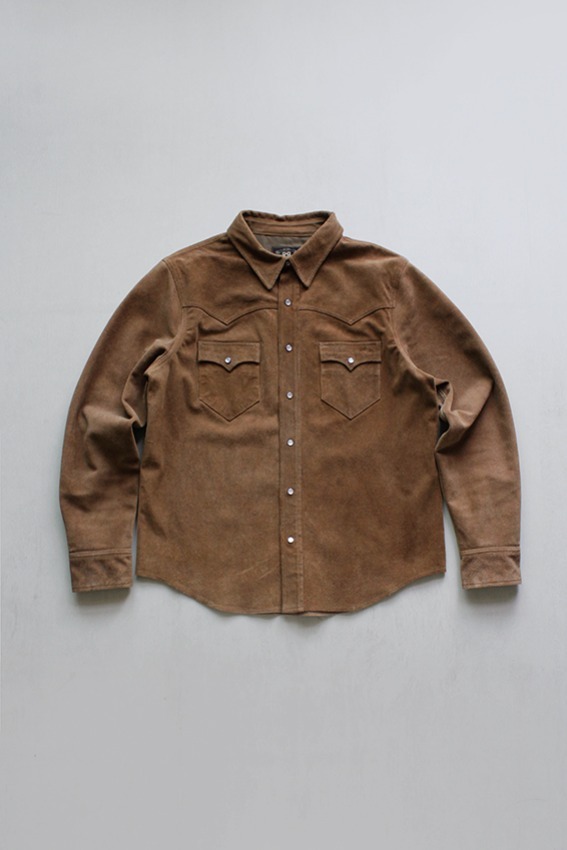[Pre-order made] RRL Suede Leather Western Shirt (L)