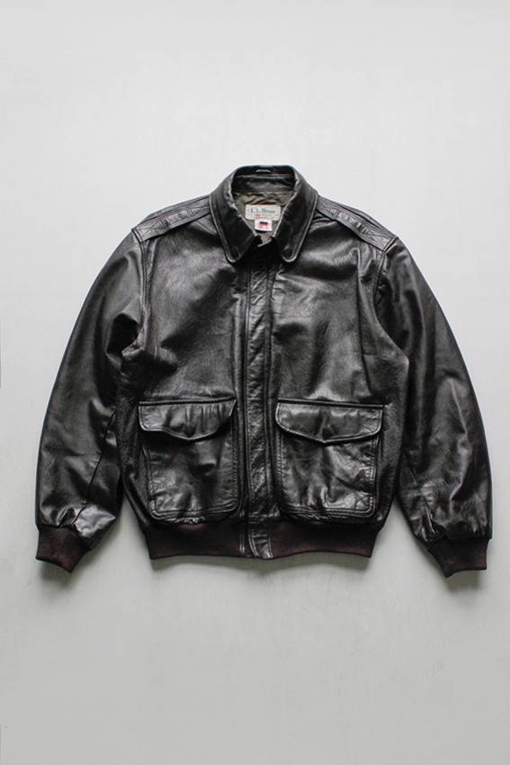 1980s LLBEAN Type A-2 Leather Jacket , Made In USA (44)