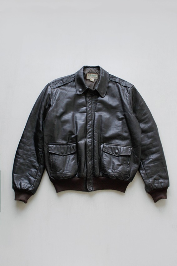 1980s LLBEAN Type A-2 Leather Jacket , Made In USA (46L)