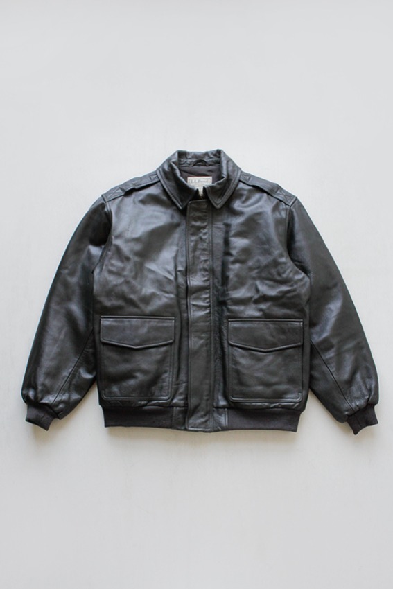 1990s LLBEAN Type A-2 Leather Jacket (XL, us 46)